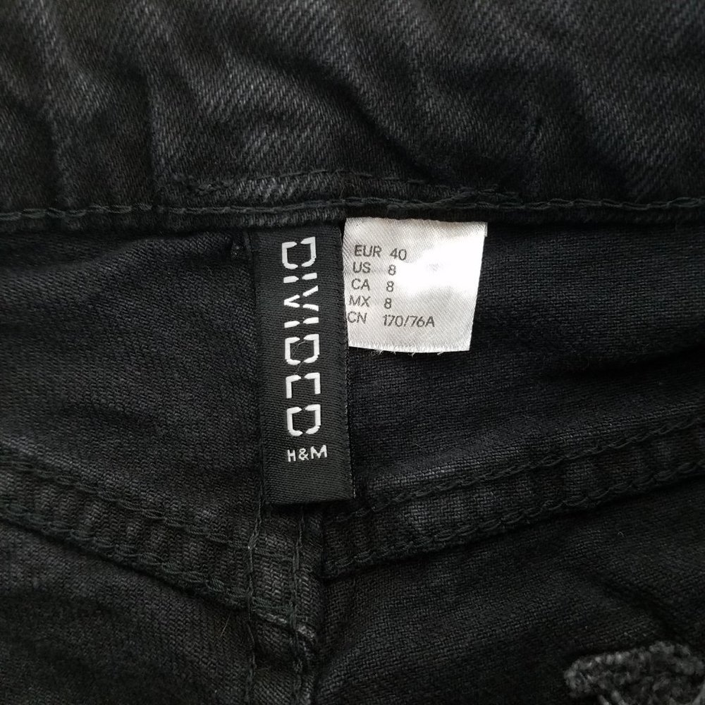 Divided Jeans Womens 8 High Rise Straight Leg Button Fly Dark Wash Black Denim - Picture 10 of 14